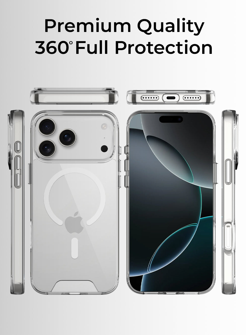 Glassology Case for iPhone 17 Pro, Camera Control Cover,Ultra Hybrid Back Cover, Compatible with MagSafe Accessories, TPU, Hammer-Grade Drop Protection, Hybrid Series, Clear