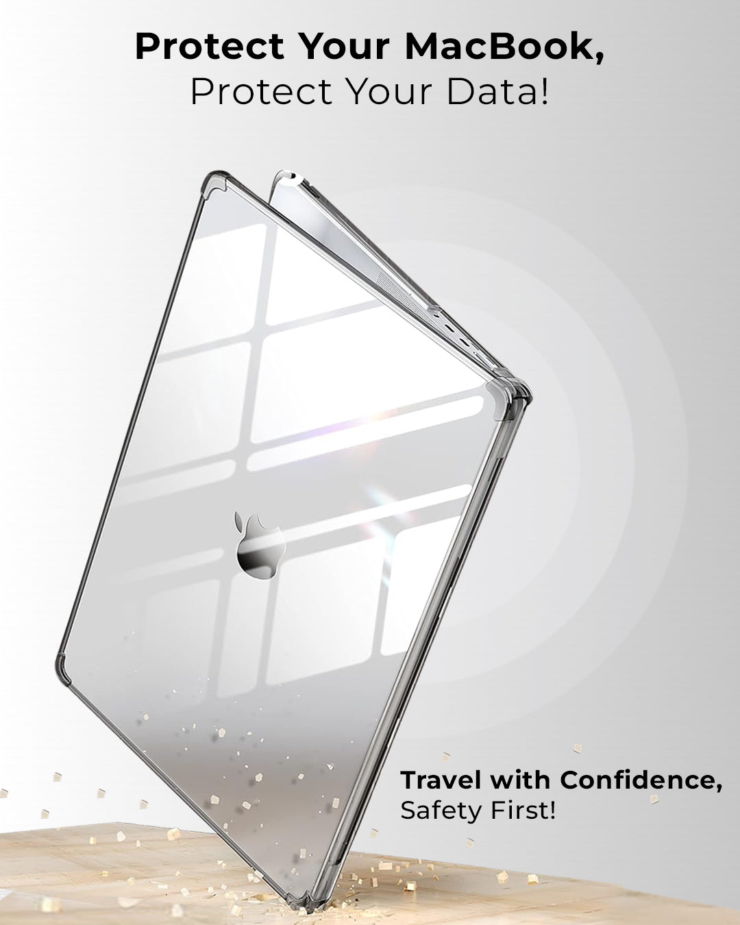 Glassology Laptop Case Compatible for New MacBook Air 13.3 inch 2018 A1932, 2019 A2179,2020 M1 A2337 with Touch ID Laptop Plastic Hard Shell Cover,with Logo Cutout Premium Material (Crystal Clear)