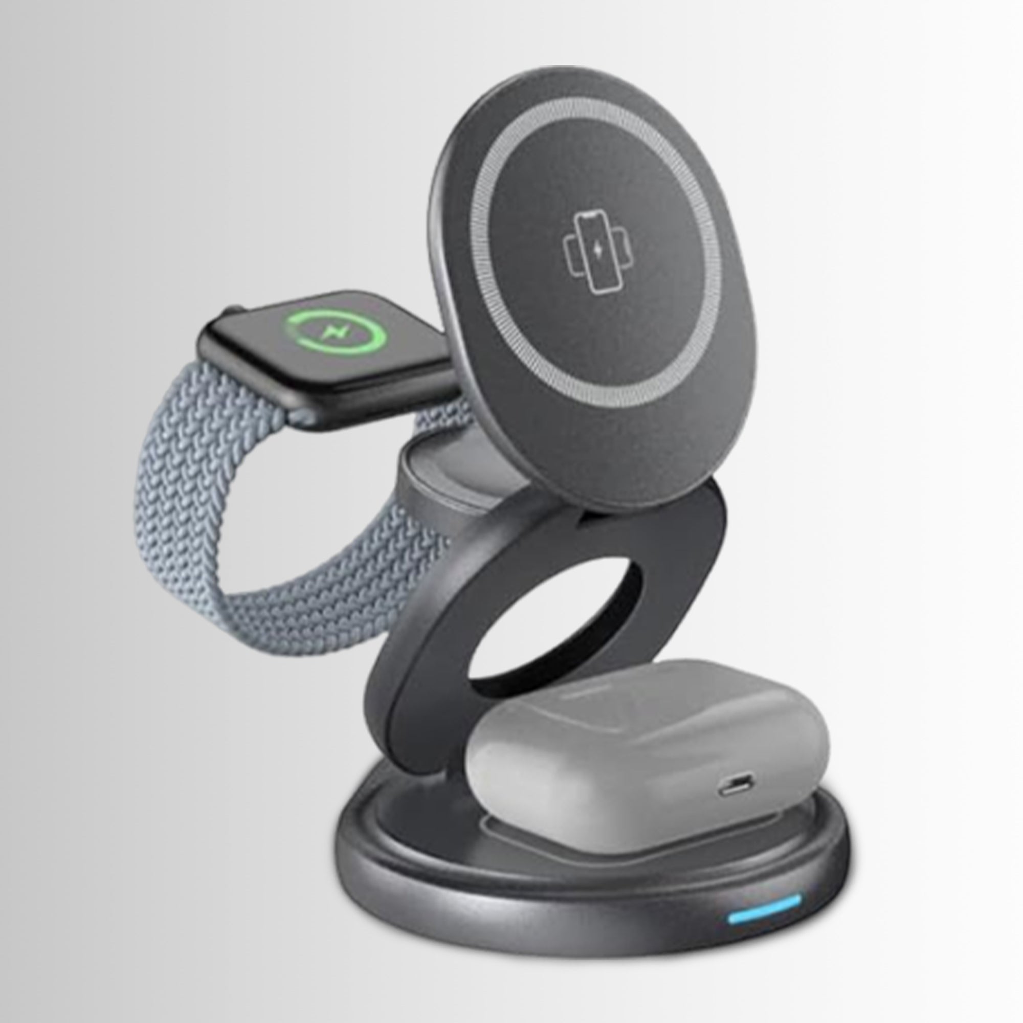 Glassology 3 in 1 Magsafe Charger 23W Wireless Charger, for iPhone 17/17 Air/17 Pro/17 Pro Max, 16/16 Plus/16 Pro/16 Pro Max, 15/14/13/12, Earbuds 3rd/2nd gen & Watch, Premium Material 360 Rotatable